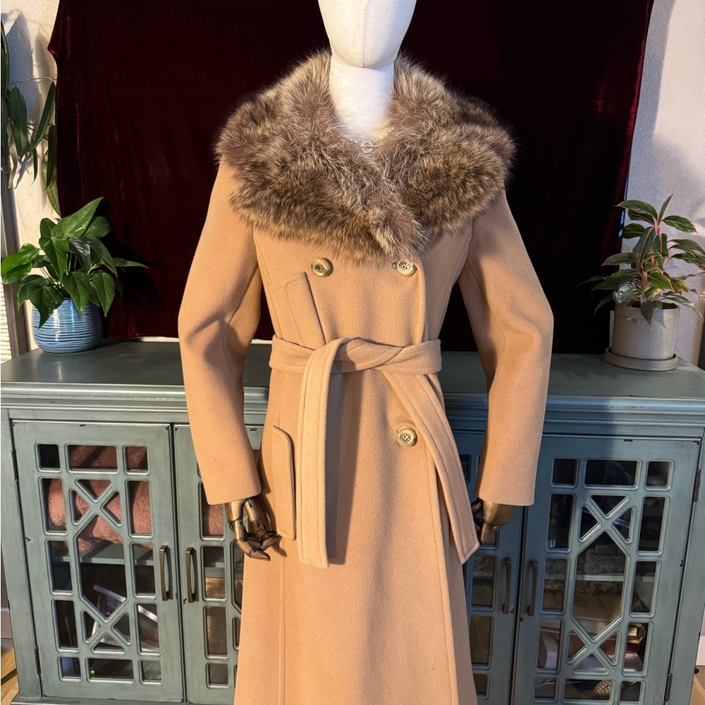 The American Way Wool Coat with Fox Collar